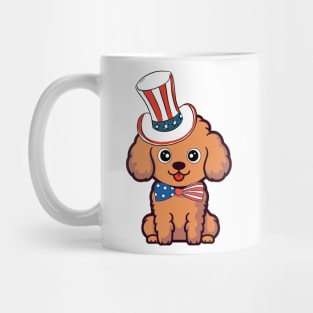 Funny brown dog is wearing uncle sam hat Mug